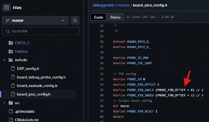 デバッグプローブ ピンアサイン